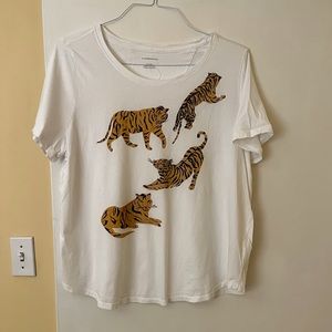 ANTHROPOLOGIE top - size XL - Tigers! - EUC